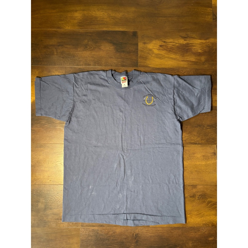 Vintage 1997 Fruit of the Loom Heavy Cotton Family Reunion TShirt XL Blue Canada